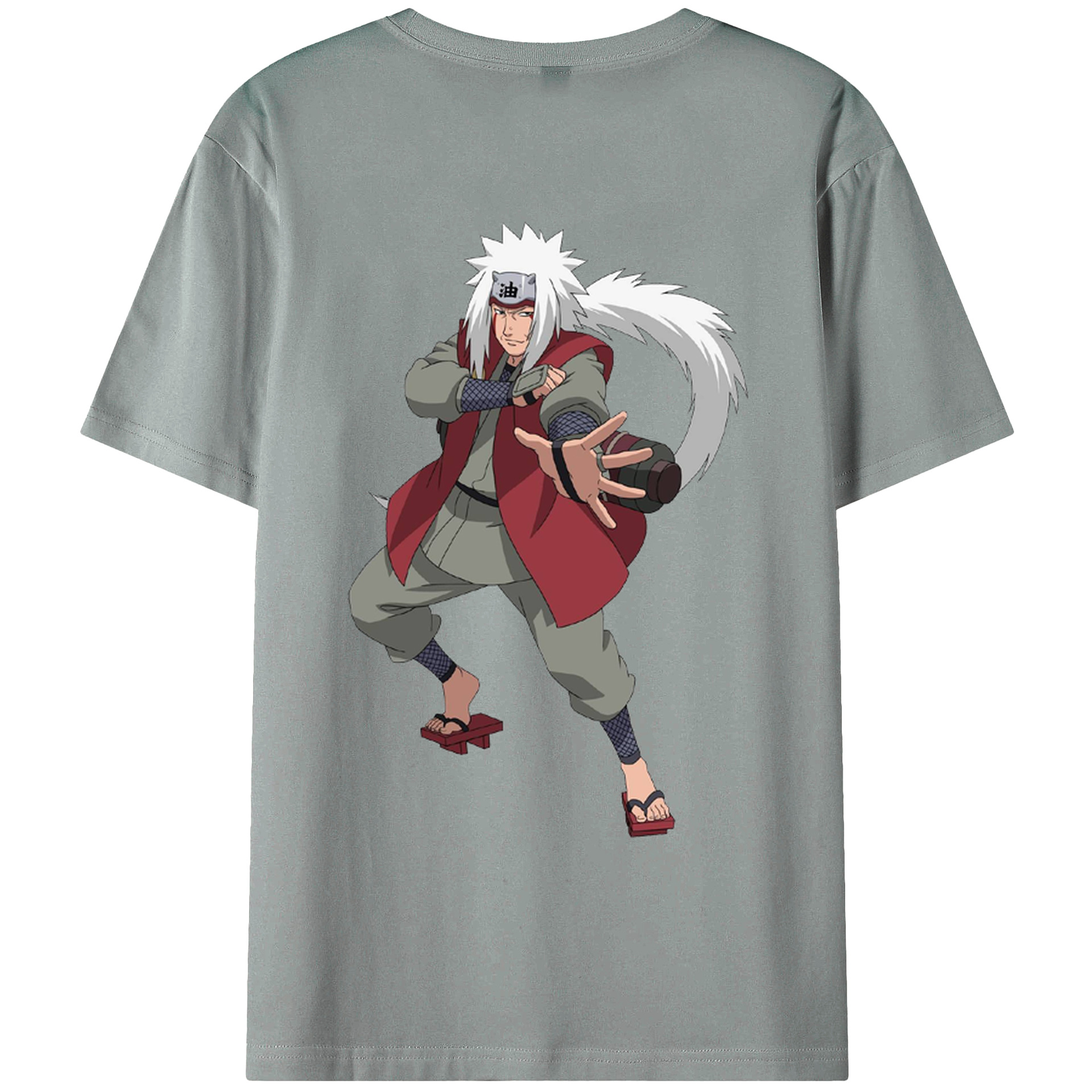 （画像用） NARUTO -ナルト- 自来也（じらいや） Jiraiya 綿100％ メンズ半袖Tシャツ（バックプリント） 通気性